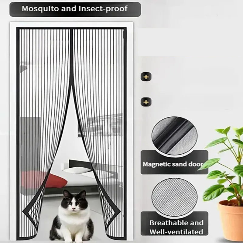 Magnetic Screen Door With Strong Magnetic Closure - No Drilling Required, Hands-free Sliding Door Curtain, Suitable For Indoor Outdoor Use - Heavy-duty Mosquito Netting, Perfect For Front And Back Doo