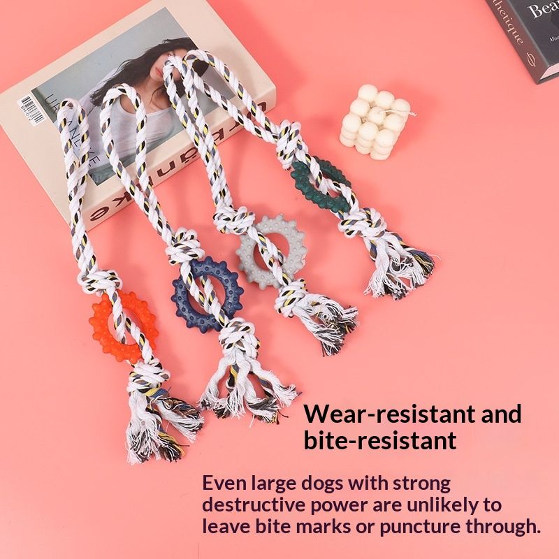 Pet R Toy Cotton Dog Teething Durable Chewable Knot Rope