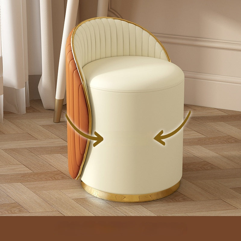 Bedroom Round Stool With Backrest Makeup Stool