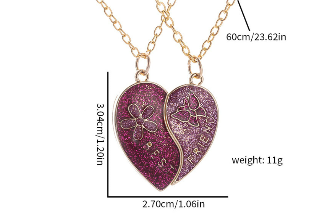 New Letter Best Friends Good Friend Children's Magnetic Necklace Colorized Butterfly