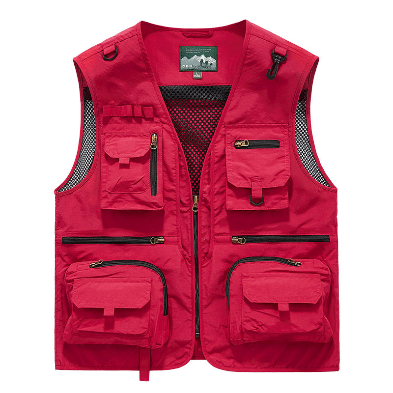 Crewneck Outdoor Hiking Promotional Vest With Multiple Pockets