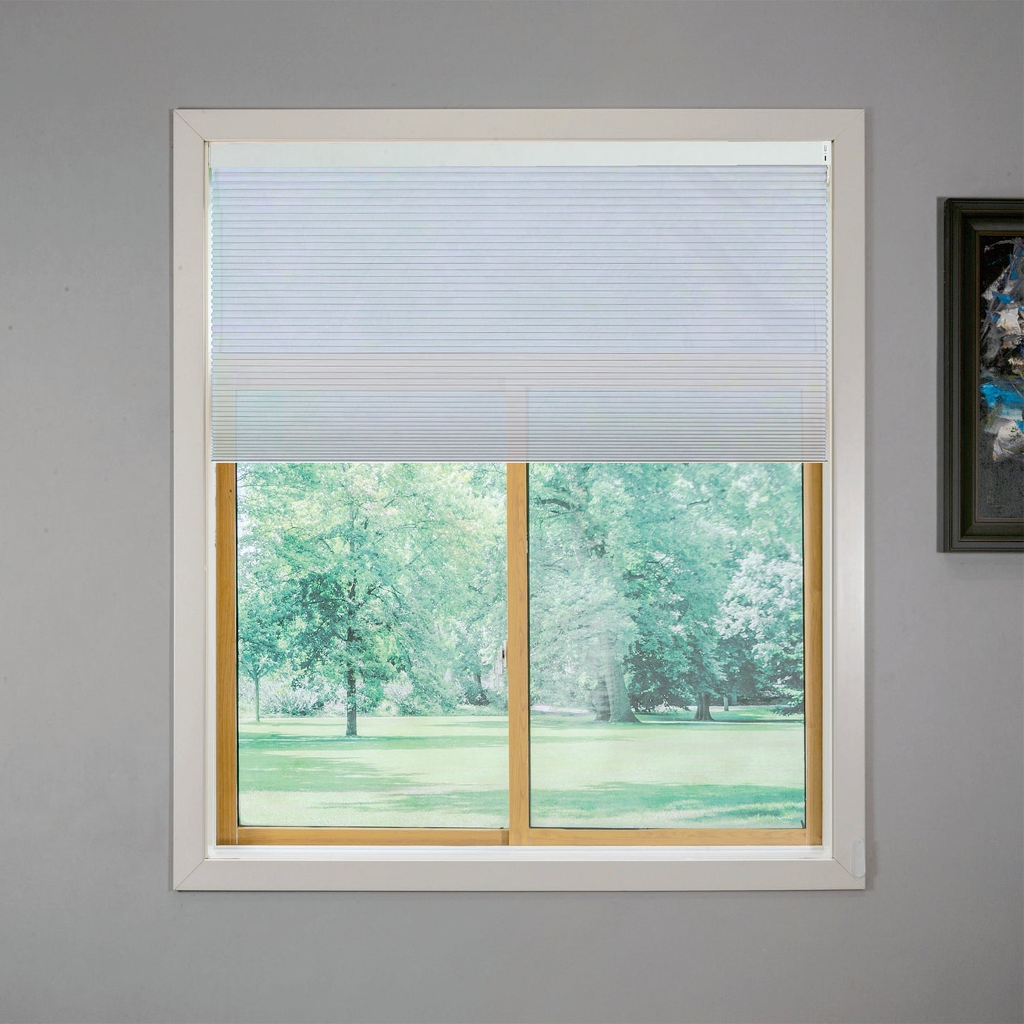 Double Layer Intelligent Electric Curtain System Equipped With 15 Channel Remote Control And Solar Charging Panel Sunshade Curtains Blinds Honeycomb Curtains