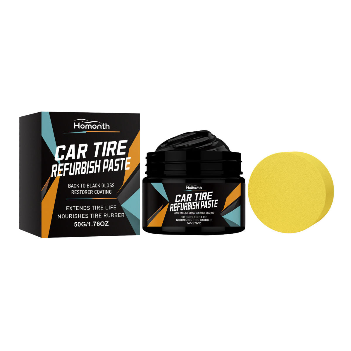 HOMONTH Car Tire Refinishing Paste, Tire Care, Polishing And Maintenance, Black Beauty And Gloss Refinishing Paste