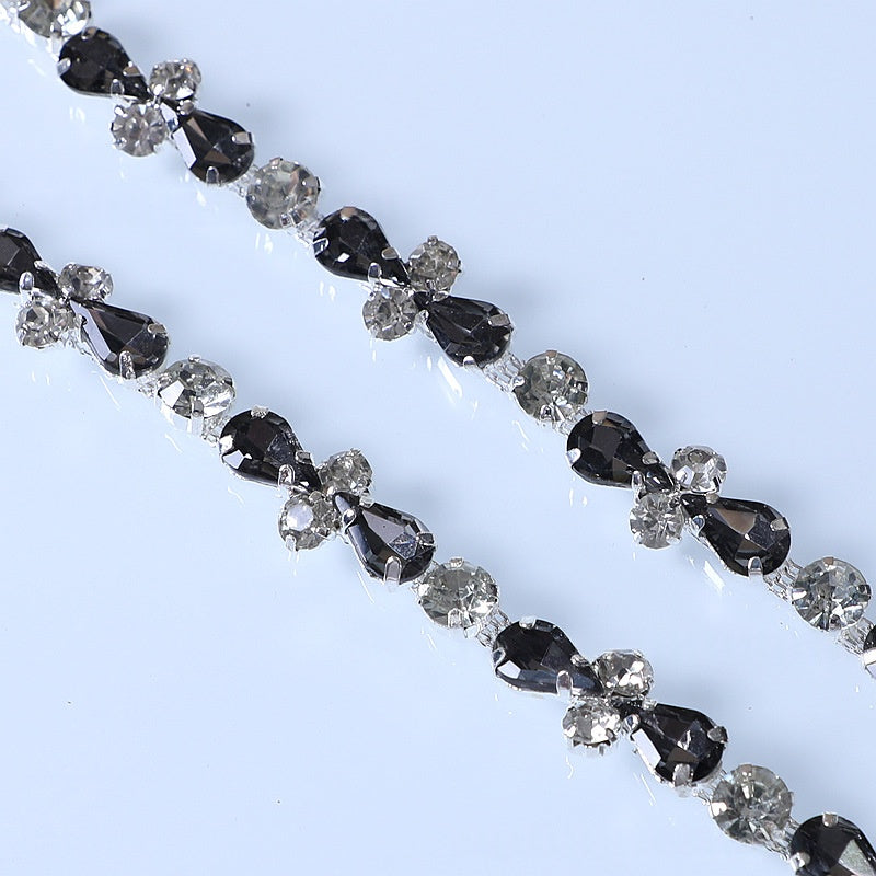 Chain Accessories Rhinestone Chain DIY Jewelry Soldered Chain Floral Design