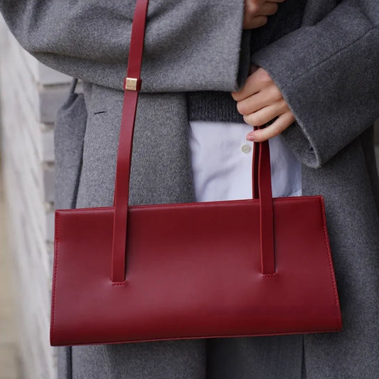 Seasonal Solid-color Retro Chic Shoulder Bag For Work