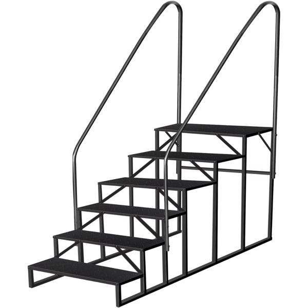 6 Step Ladder With Handrail, Swimming Pool Ladder Above Ground, 660 Lb Load Capacity RV Steps With Anti-Slip Panel, Mobile Home Stairs For Reaching And Getting High