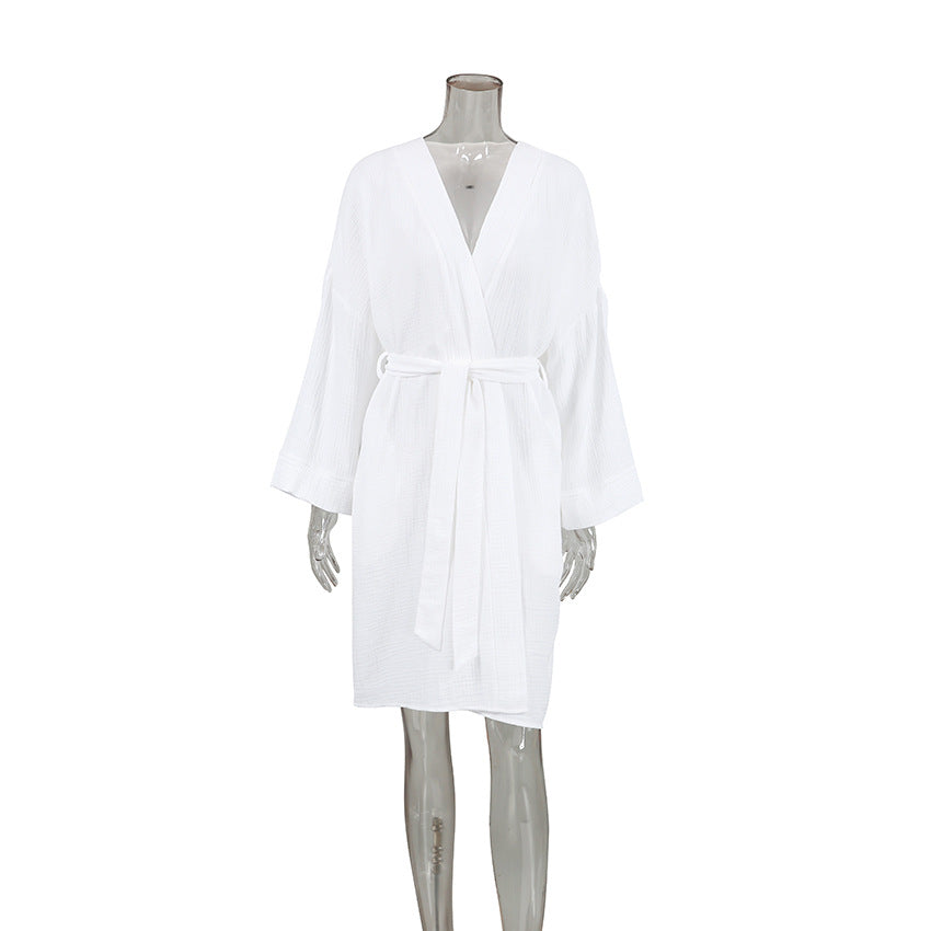 Cotton Fashion Long-sleeve Nightgown Womens Loungewear