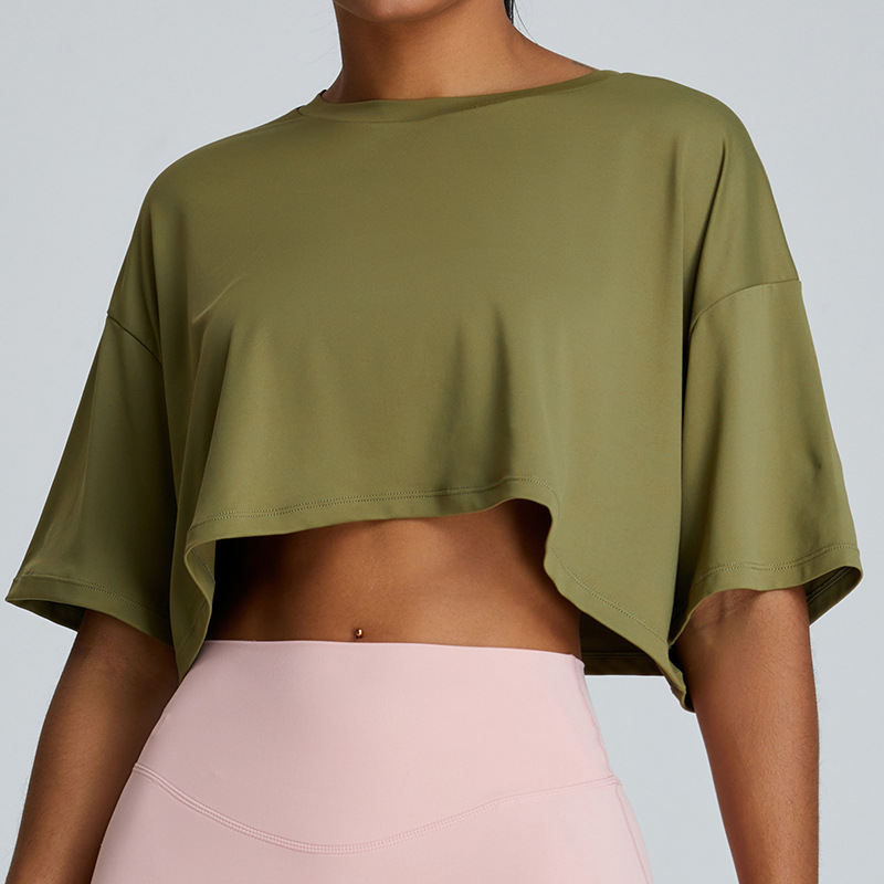New Summer Breathable Quick-drying Yoga Clothes Women's Loose Running Leisure All-matching Workout Top