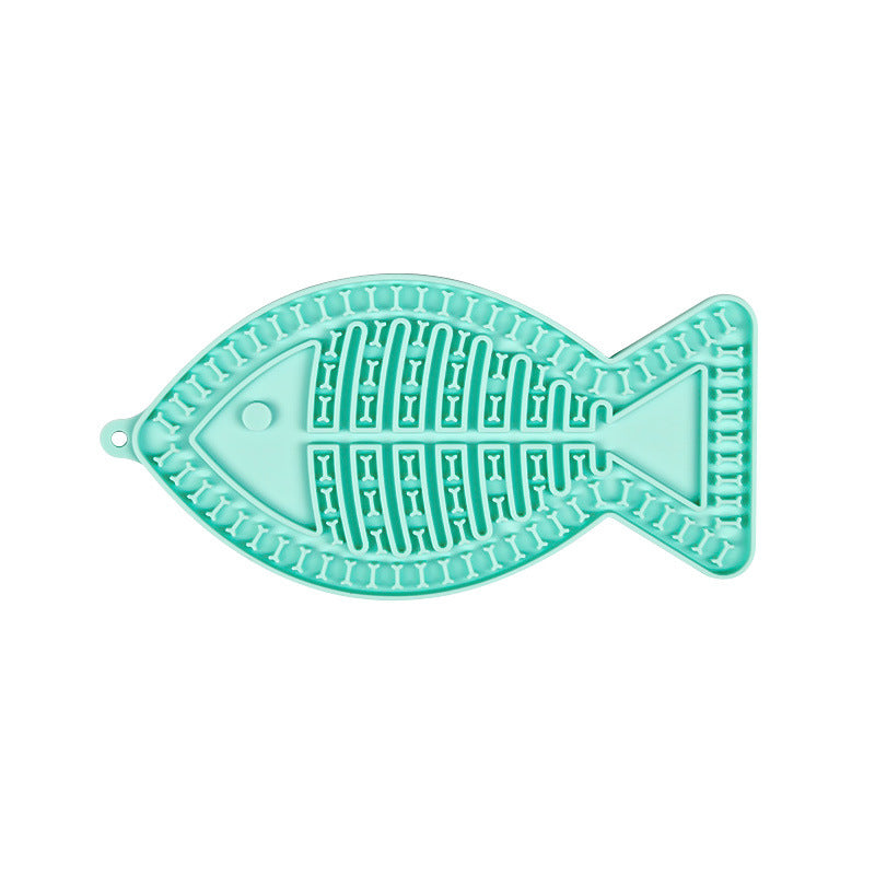 Cat Lick Mat Slow Feeder Fish Shape Food Grade Silicone