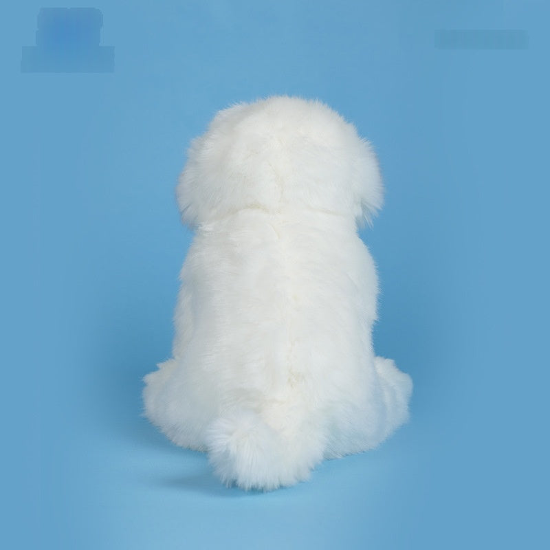 Toy White Dog Figurine Comfort Doll Birthday Gift