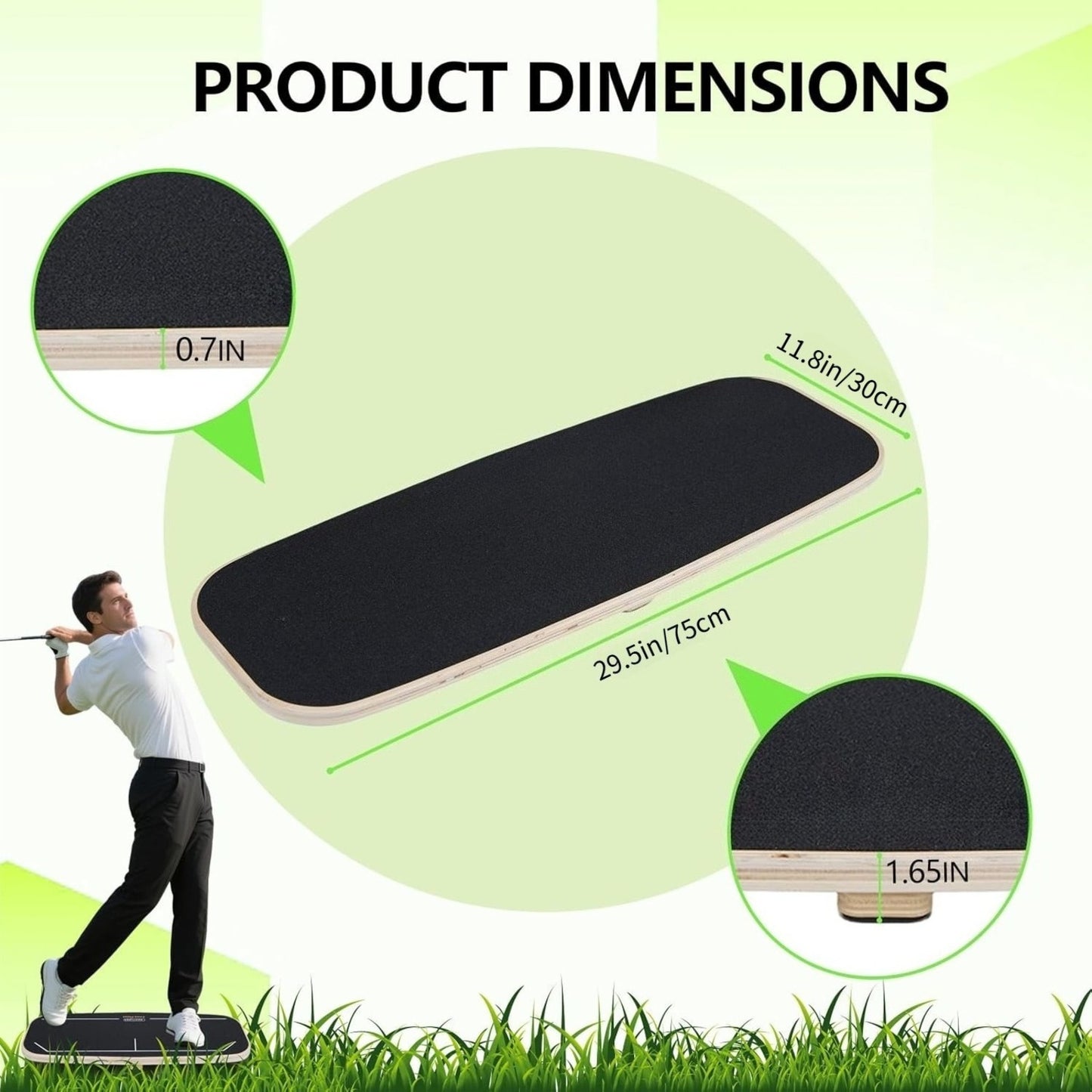 Golf Balance Board Wooden Anti-Slip Golf Swing Trainer Improve Balance Stability Rhythm Training Equipment For Golfers
