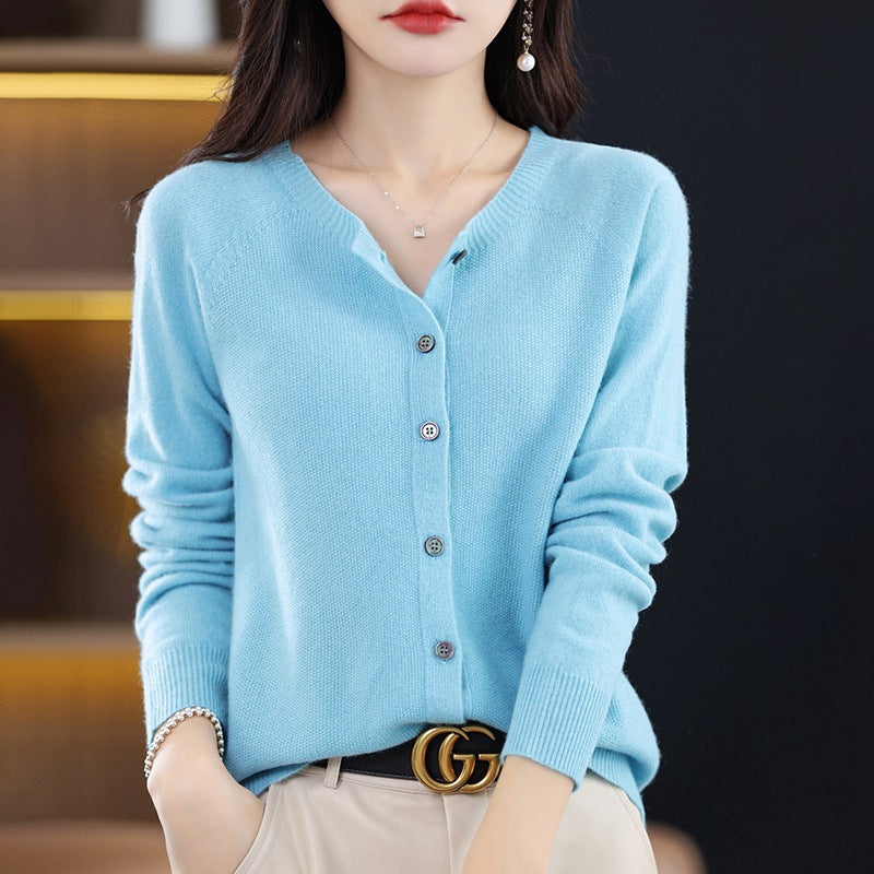 Osmanthus Needle Knit Cardigan For Women New AutumnWinter Korean-Style Design