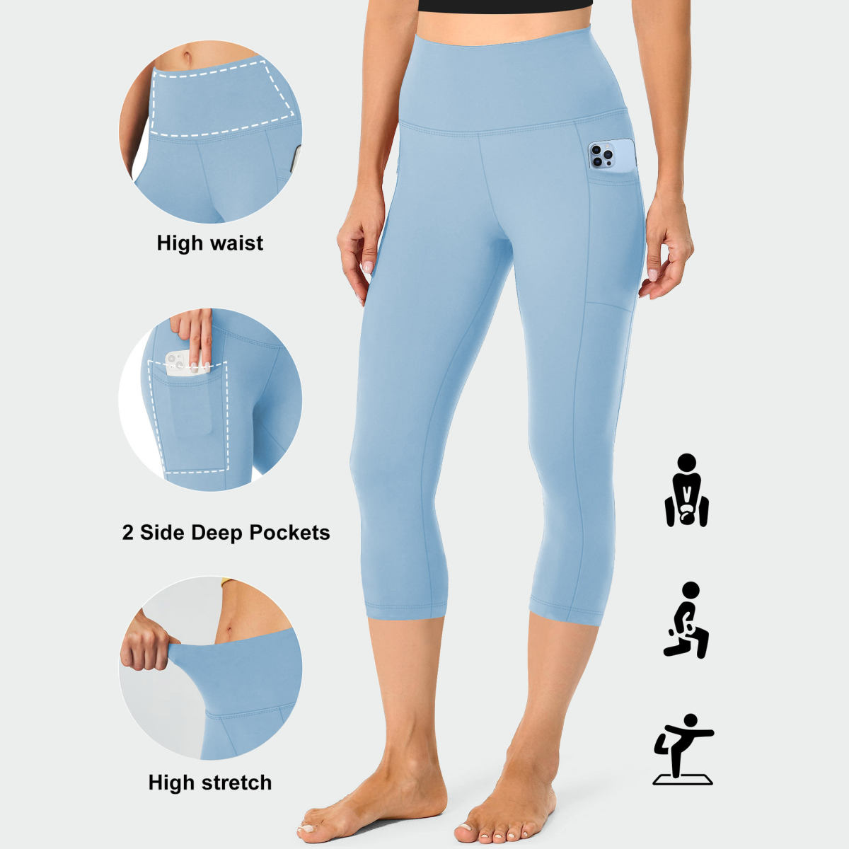Womens Pocket Seven-point Yoga Pants