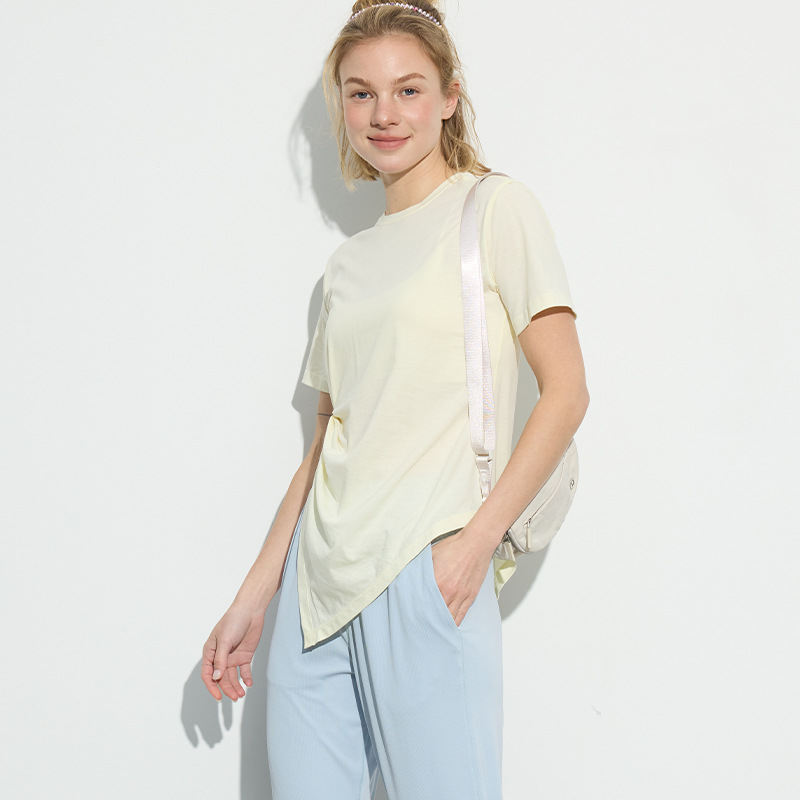 New Womens Short-Sleeve Yoga T-Shirt