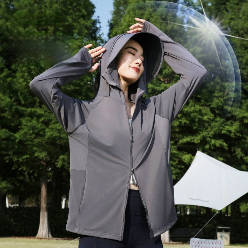 Ice-silk Sun-protective Clothing For Women Outdoor Cooling Loose-fitting Breathable Jacket