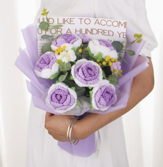 Finished Flower Bouquet Hand-woven Flowers, Woven Gift