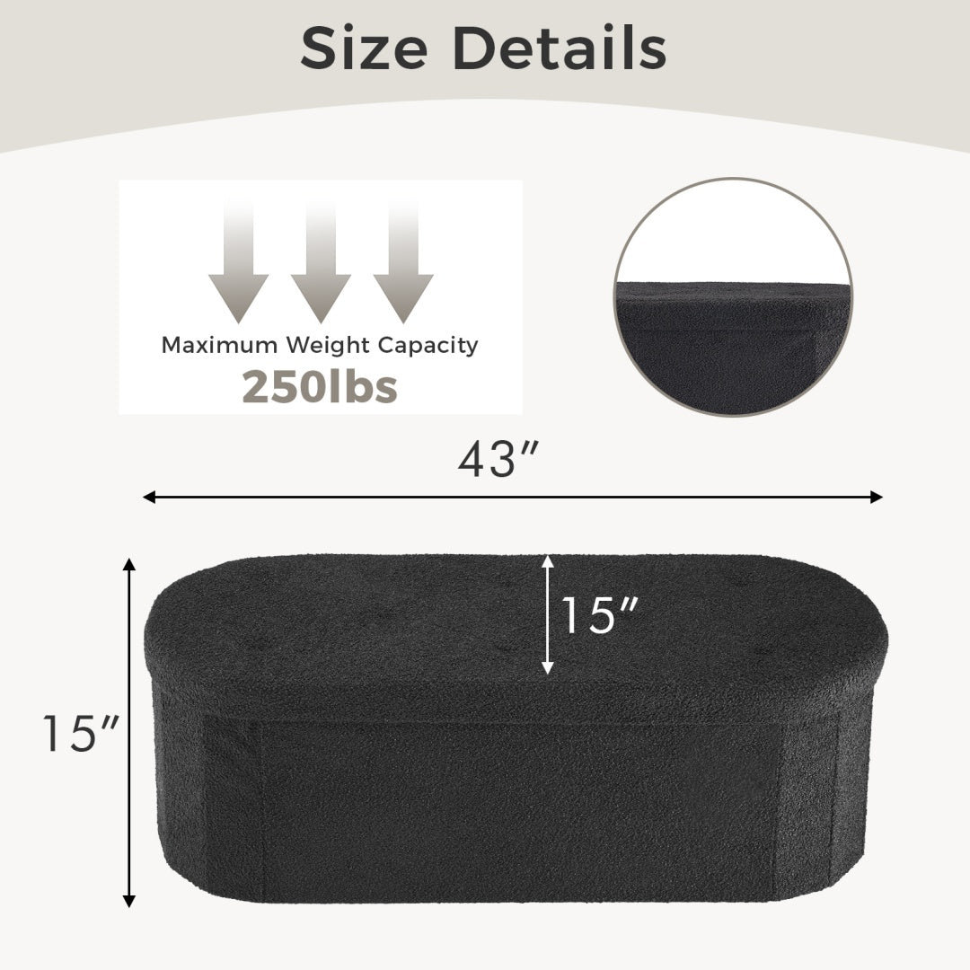 43-inch Foldable Footpad With Storage Function, Multi-functional Home Bench