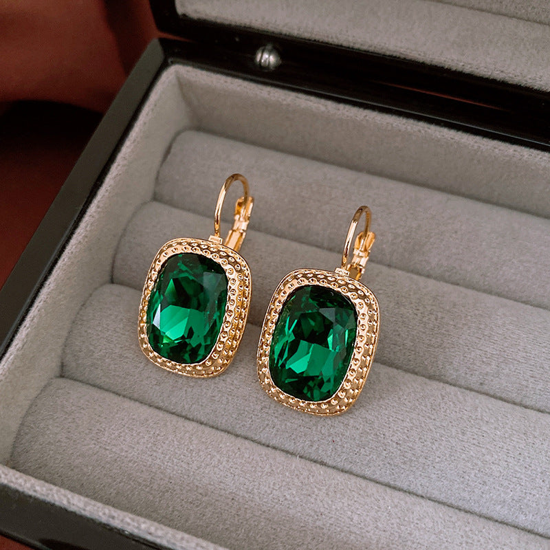 Artisan Vintage Zircon Stud Earrings Female Unique Design  Retro Fashion Jewelry