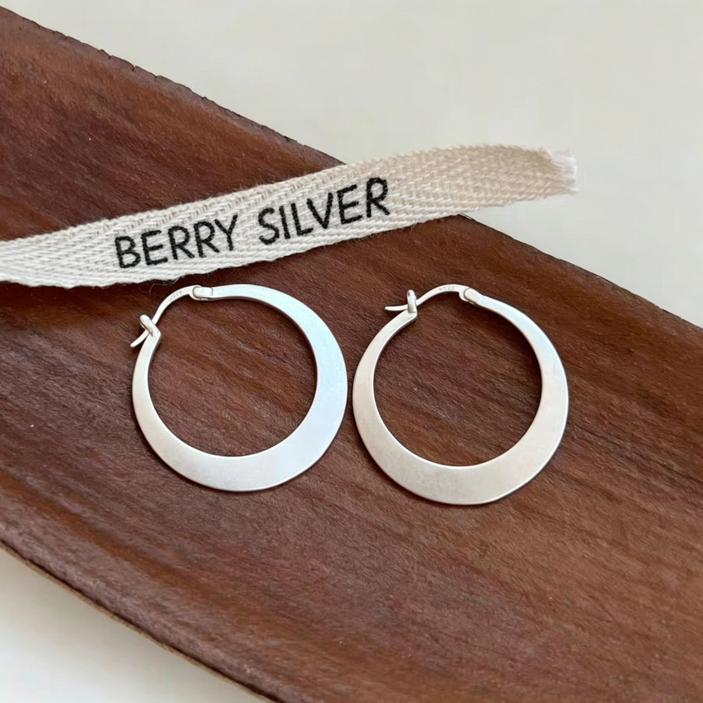 1 Pair 999 Sterling Silver Matte Large Hoop Earrings, Minimalist Style, Perfect For Daily Wear And Valentine's Gift