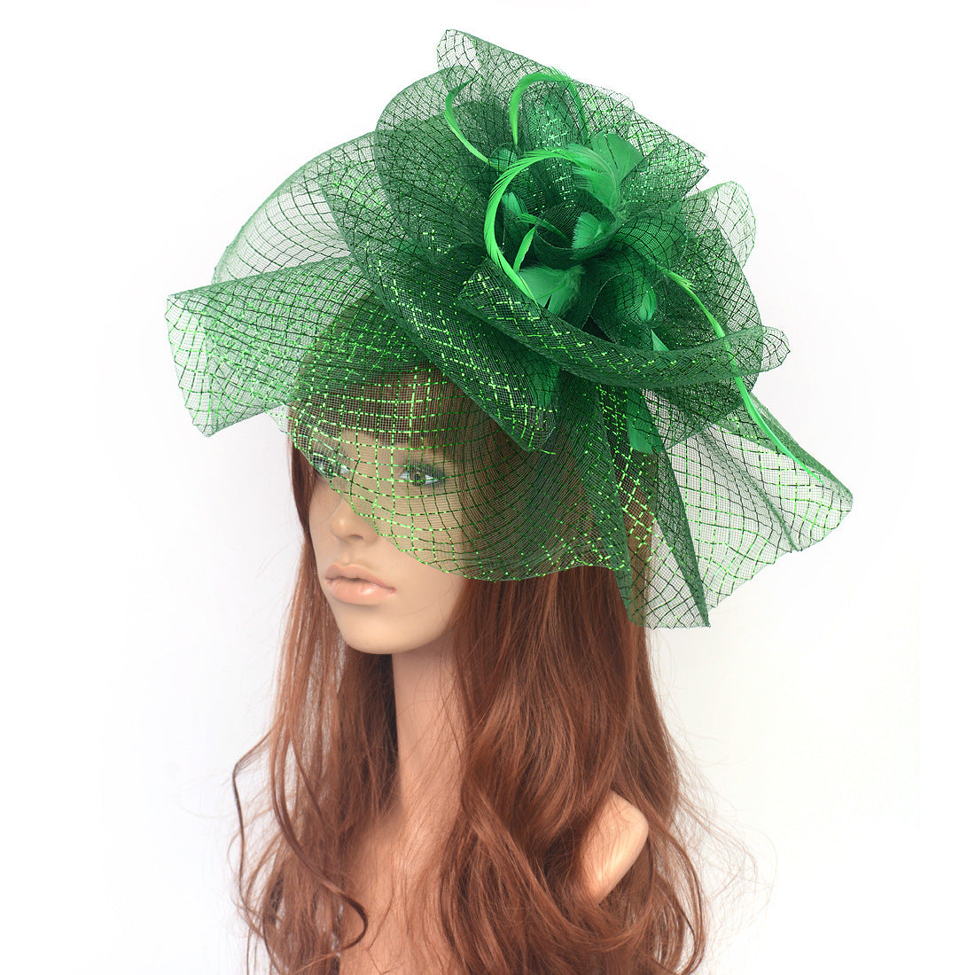 Tea Party Veil Feather Headdress Small Top Hat Performance Headpiece