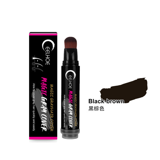 EELHOE Disposable Plant Hair Stick, Hair Without Damage Repair Color Black Brown Quick White Hair Cover Stick