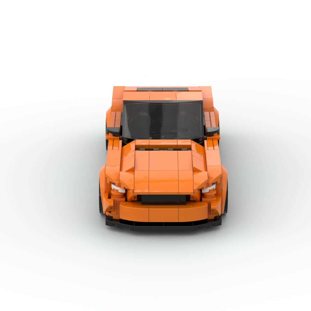 348PCS Sports Race Orange Muscle Car Building Blocks, Mustang Inspired Sports Coupe Toy Kit For Kids And Adult,Collectible Race Car Gift