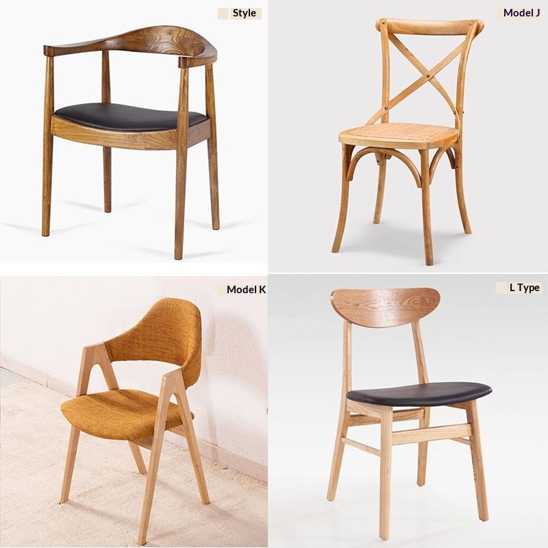 Nordic style Creative Solid Wood Chair For  Milk Tea Shops