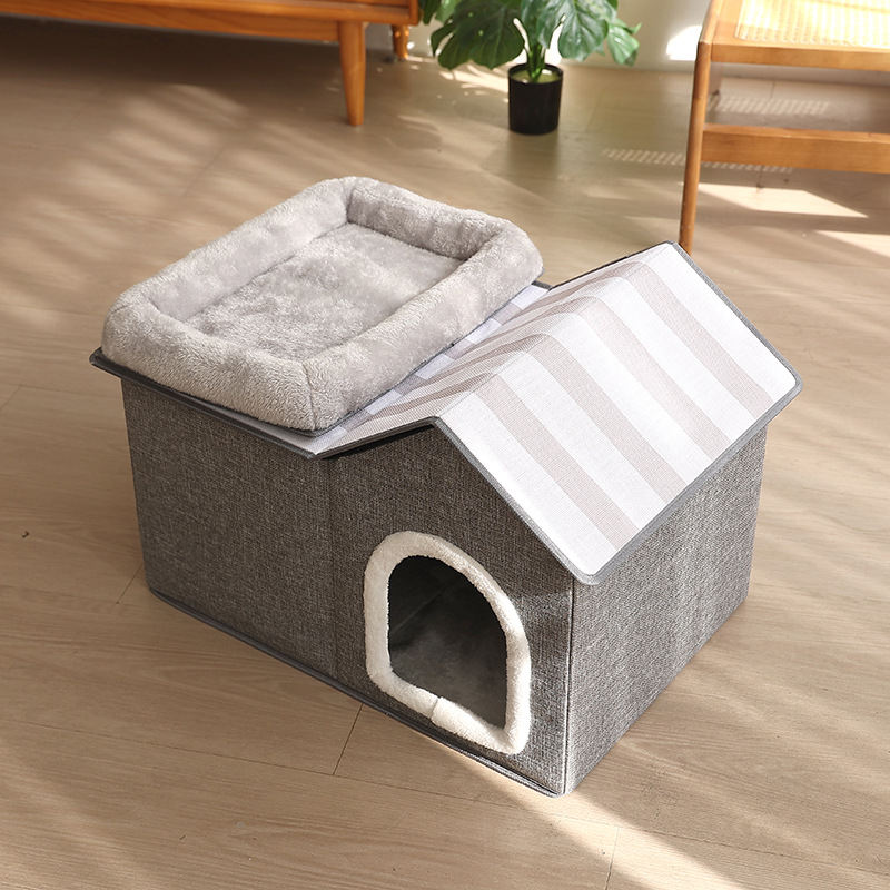 Thickened Foldable Detachable Washable Double-Layer Warm Cat Bed Mat Pet Supplies