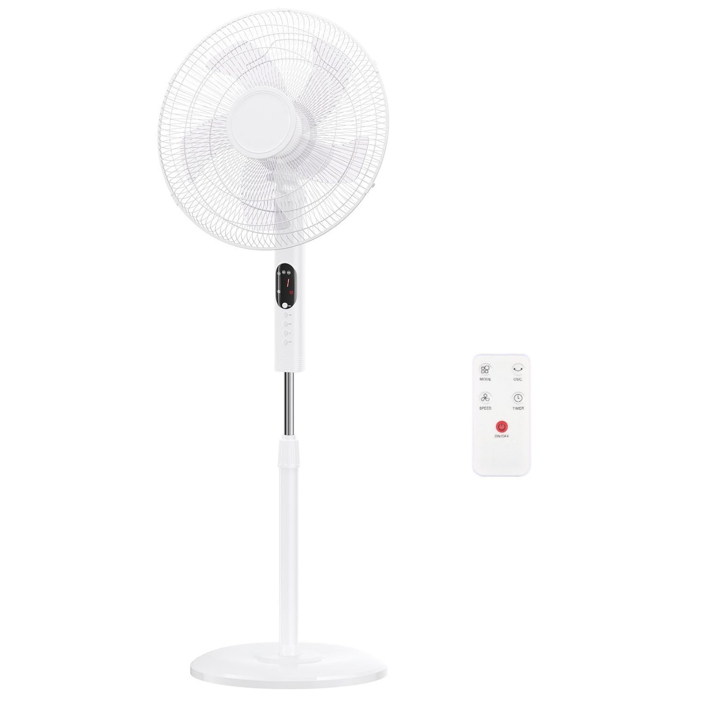 Remote Control Quiet Standing Fan, Oscillating Pedestal Fan With Adjustable Height, Timer And Multiple Modes For Bedroom Office