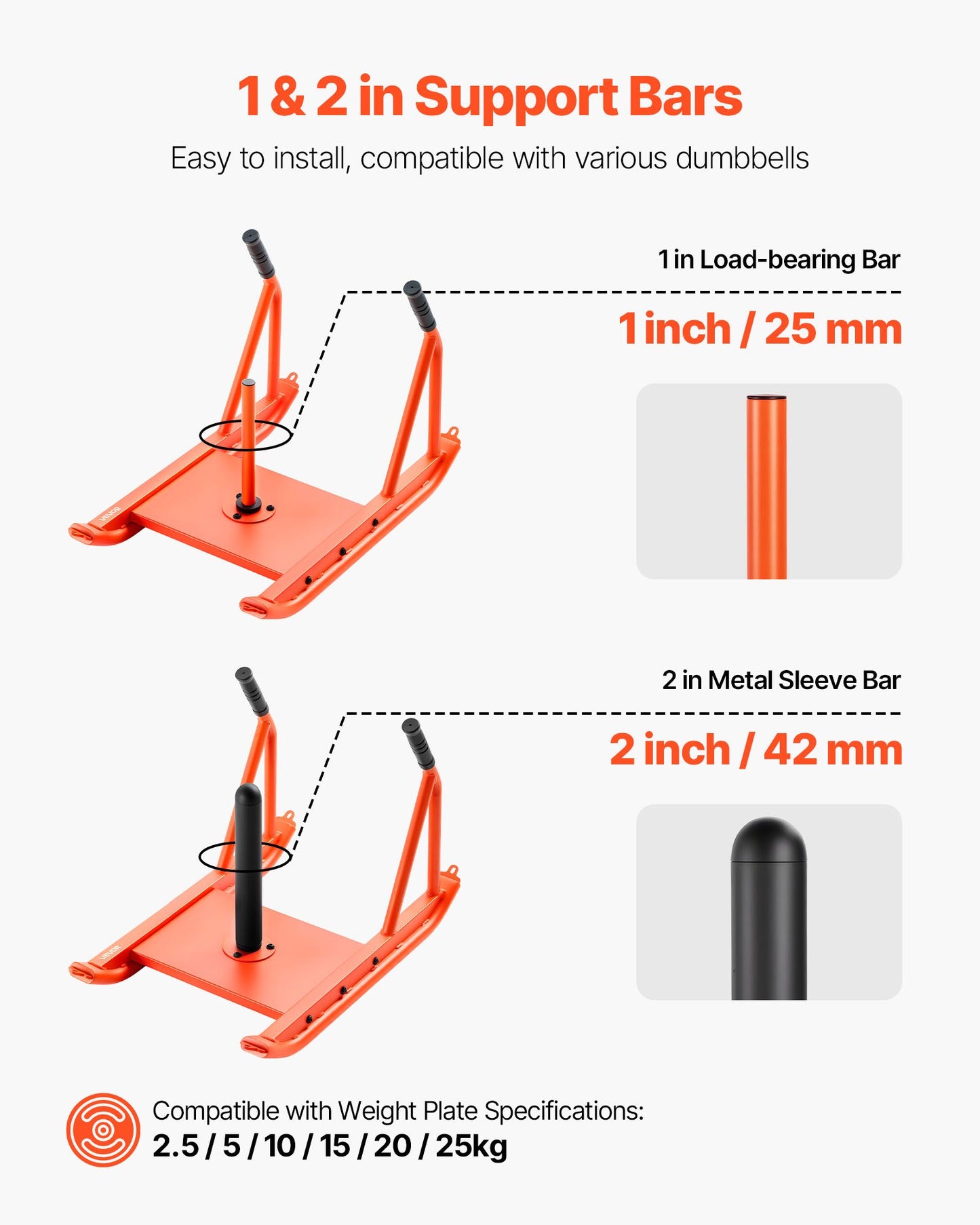 Weight Sled, Steel Power Sled, Fitness Strength Training Sleds For Athletic Exercise Speed Improvement, Workout Fitness Equipment With Handle, Compatible With 1/2 In Weight Plates, Orange