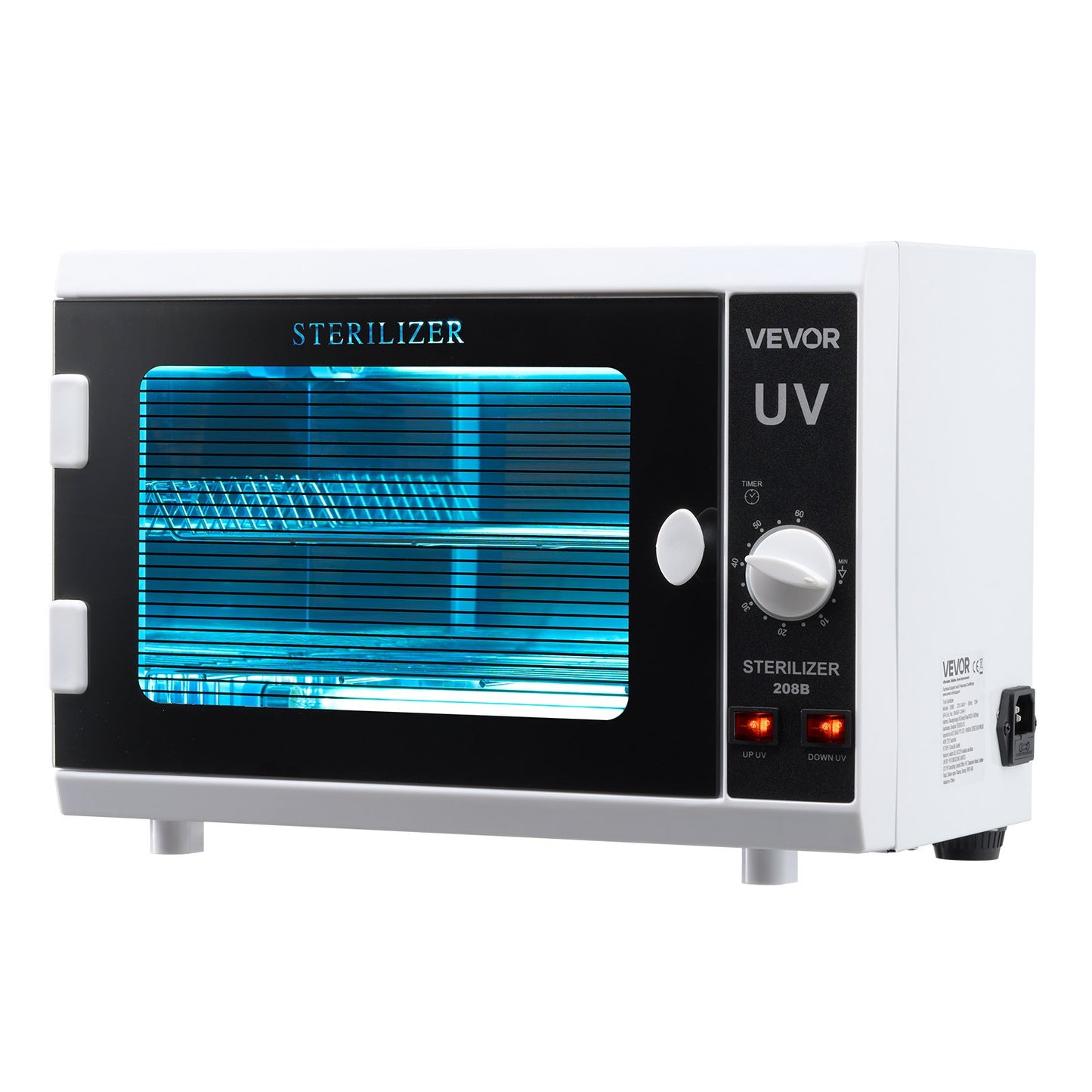 Nail Tool Cleaning Machine, 12L Large Capacity, Knob Control, Tool Cabinet Cleaner Box With Timer Setting, Tempered Glass Door, 185nm Wavelength, For Labs, Home, Nail Salons, Beauty Salons