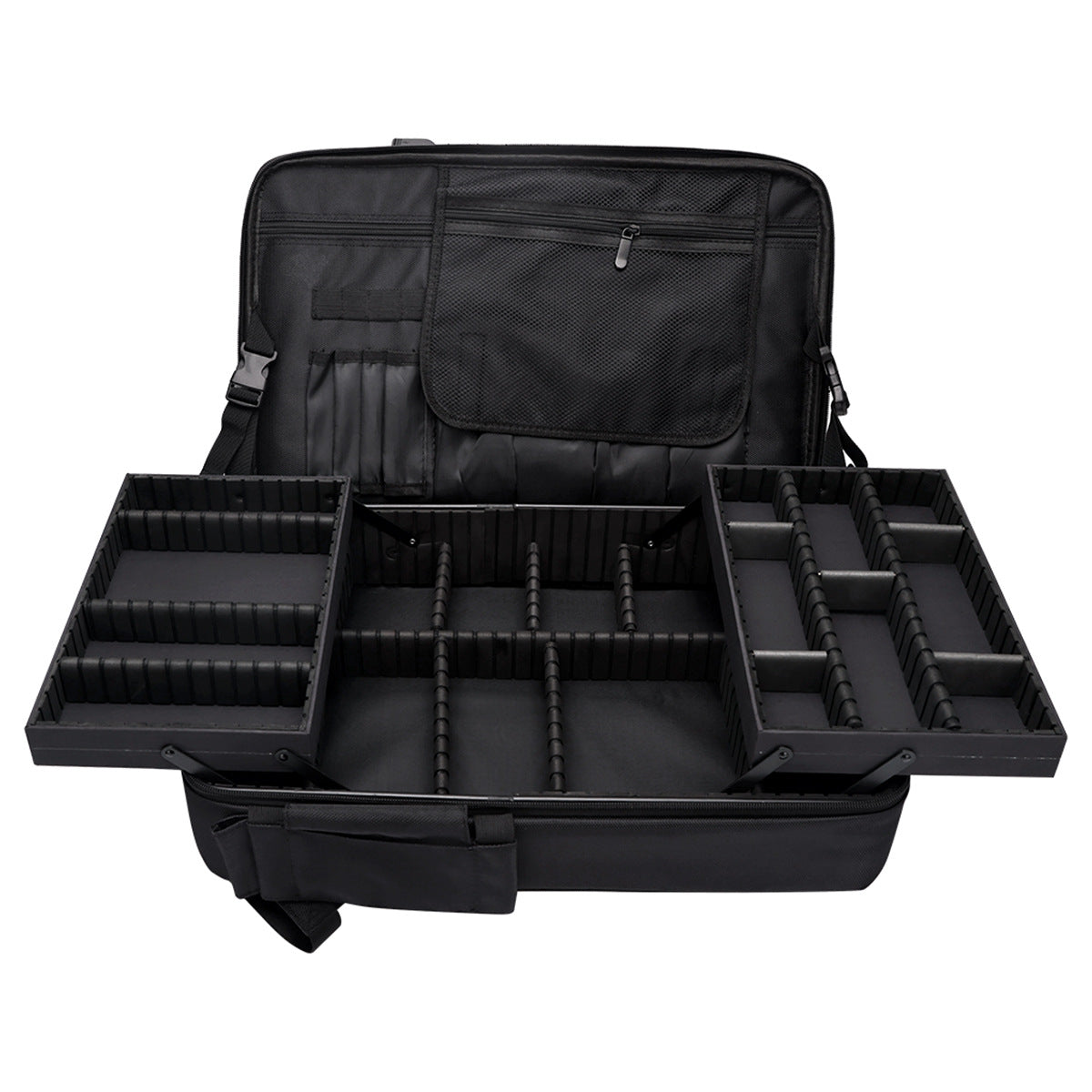 Black Portable High Capacity Backpack For Makeup Artistsmultifunctional