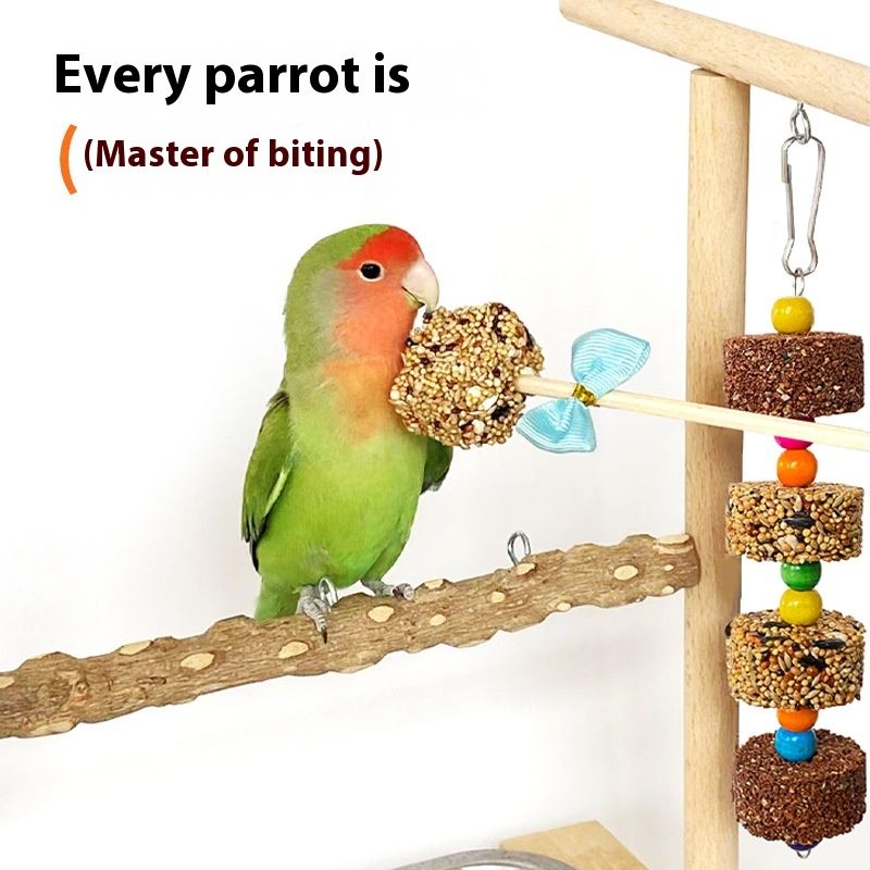 Parrot Toys Funny Bird Stick Interactive Relieving Stuffy Grain Molar Rod