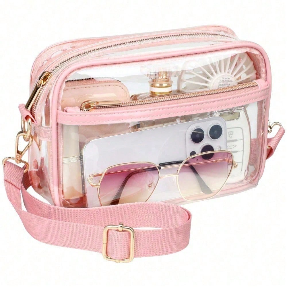 Clear Purse Stadium Transparent Messenger Bag Stadium Approved For Men And Women Clear CrossBody Bag, Clear Bag, Purse, Black Purse, Carteras Para Mujer, Summer, Valentine's Day Gifts, Romantic Gifts