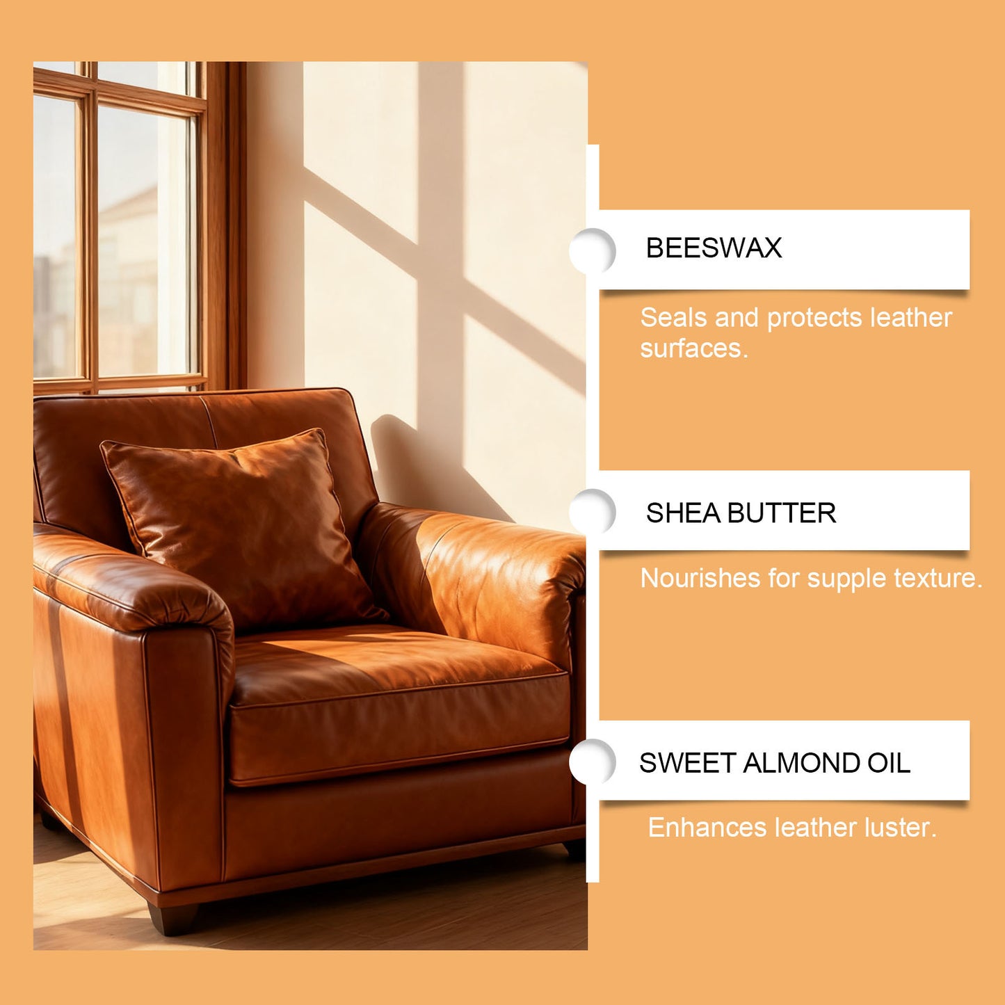 Brunizo Beeswax Leather Care Cream For Home Use Sofa Leather Care, Leather Bags, Shoes Scratch Repair And Maintenance Cream