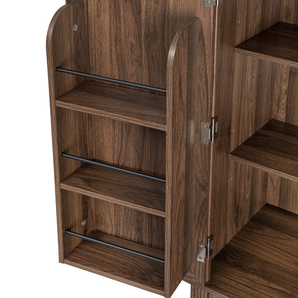 71inch Tall Kitchen Pantry Cabinet With 3 Pull Out Cabinet Organizers, Farmhouse Embossed Texture Storage Cabinet With 6 Door Shelves, 2 Drawers, Freestanding Cupboard For Kitchen, Dining Room Brown