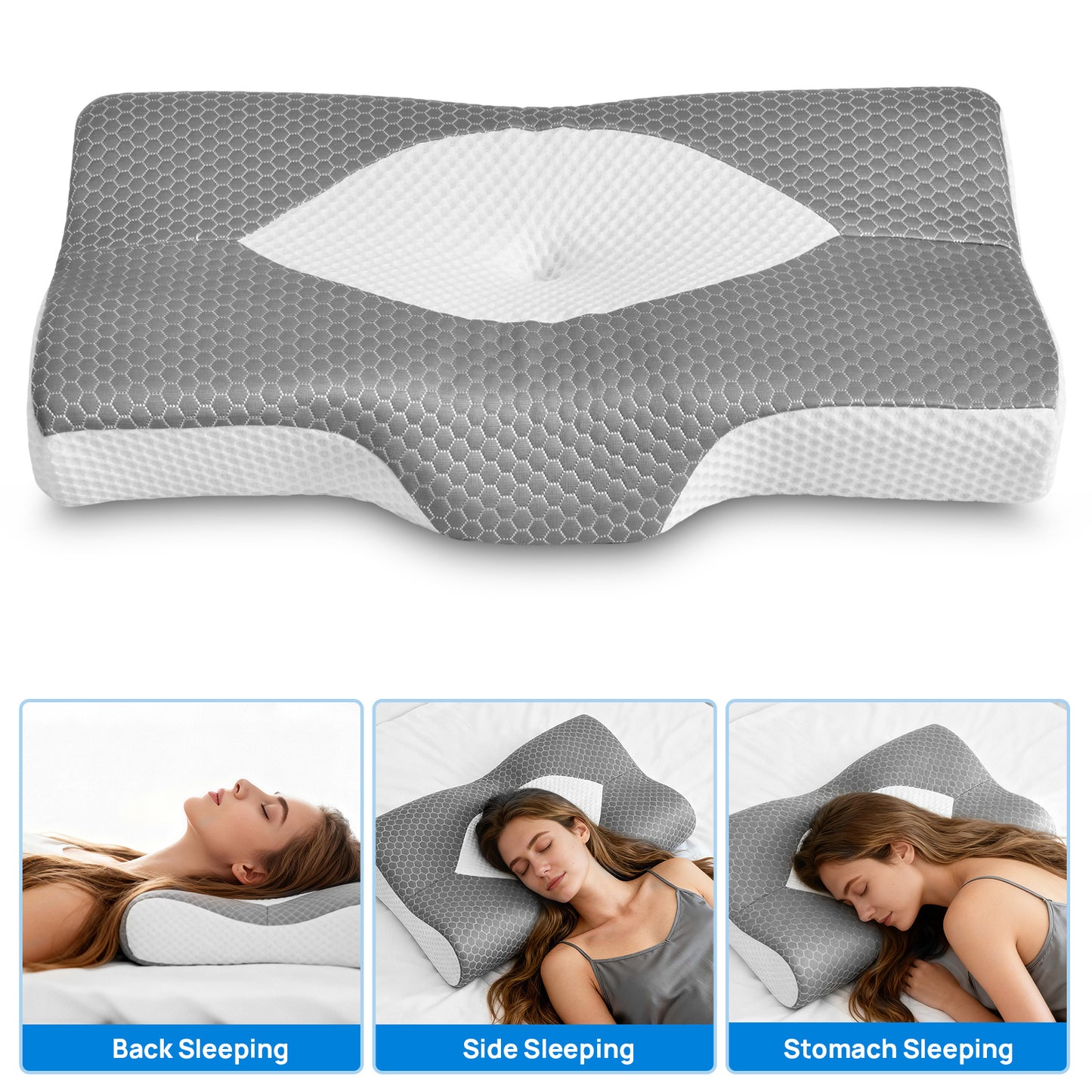 Cervical Neck Pillow, Cooling Ergonomic Memory Foam Pillows