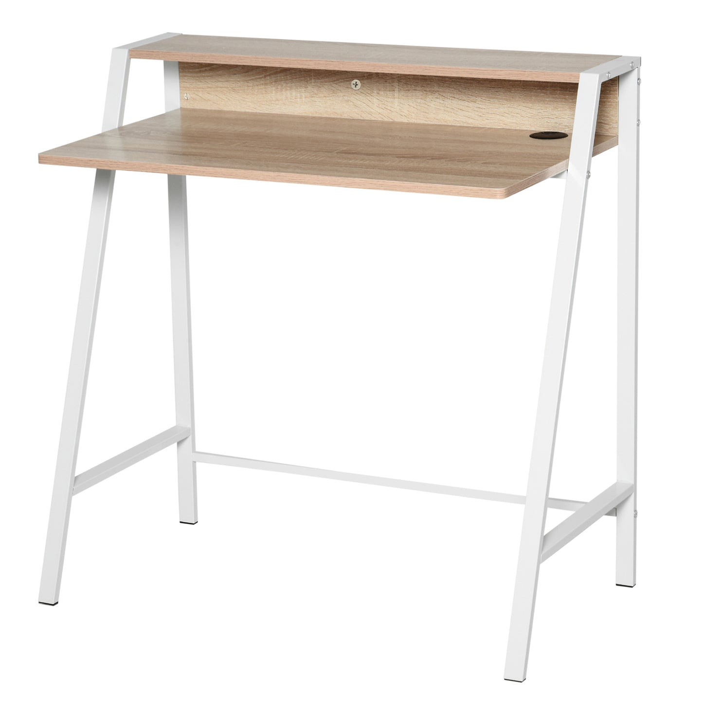 Writing Desk Computer Table Home Office PC Laptop Workstation Storage Shelf 84L X 45W Cm White And Oak