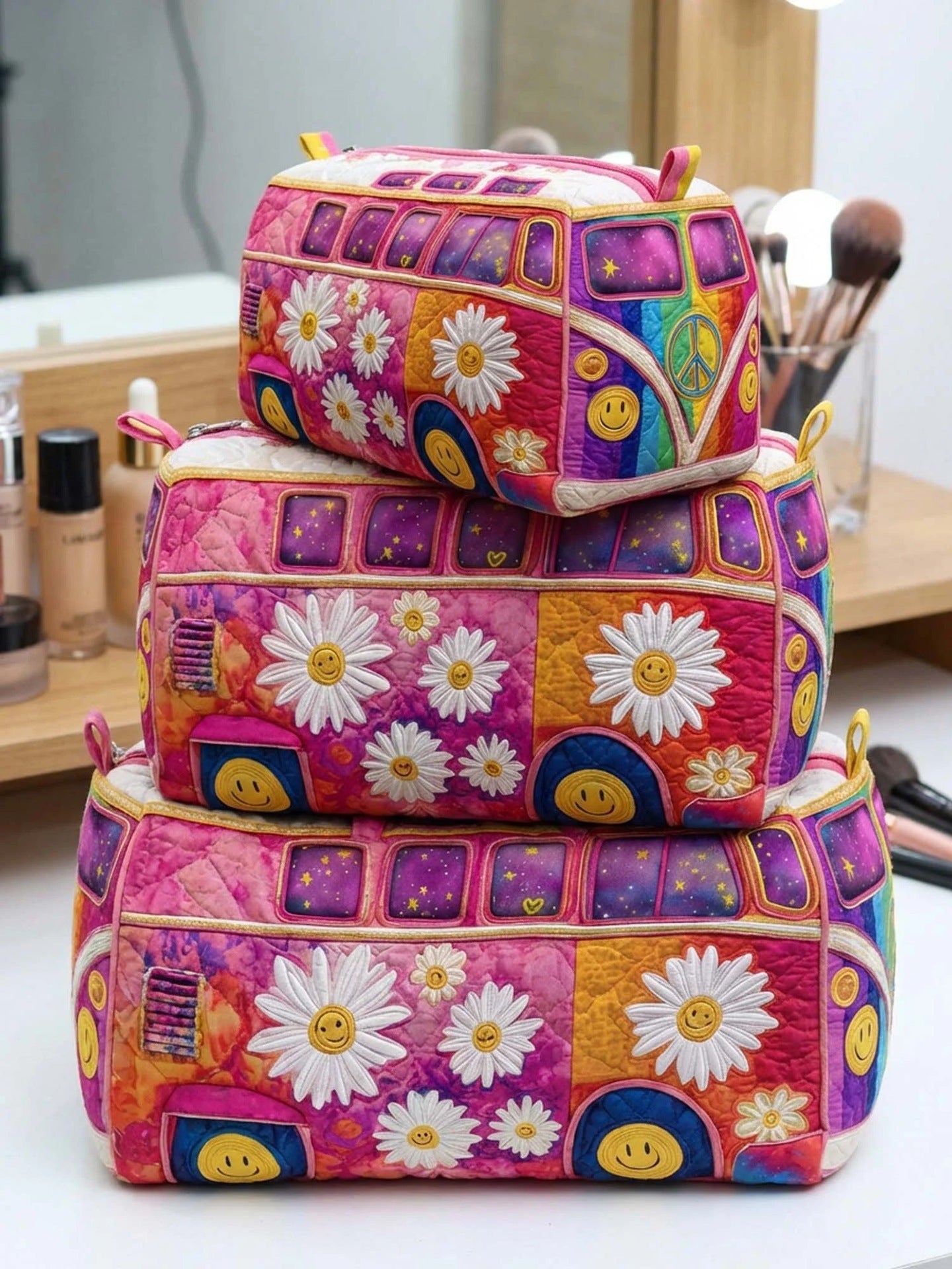Printed Storage Makeup Three-Piece Set Multifunctional Bag