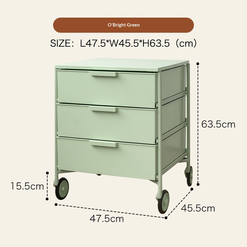 Mobile Storage Cabinet In Cream Tones Home Bedside Table