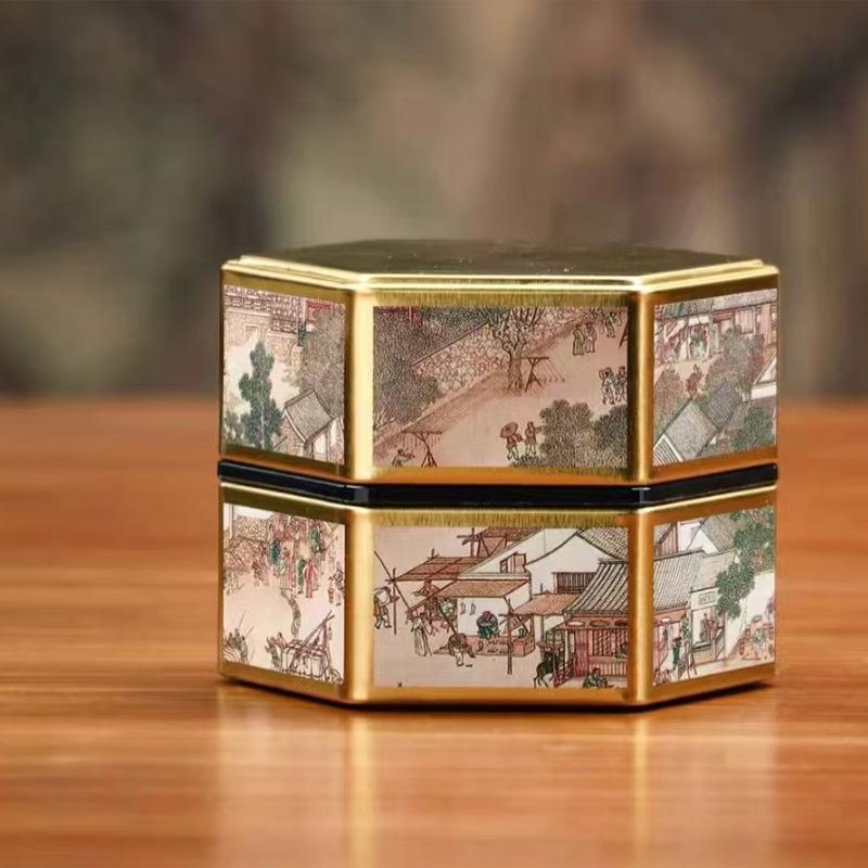 Chinese-style Creative Hexagonal Tea Can Tin Can Made Of Tinplate
