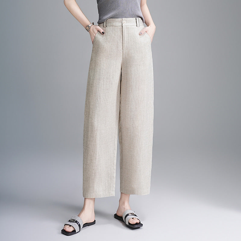 High-waisted Figure-flattering Fashion Casual Pants Cropped Trousers