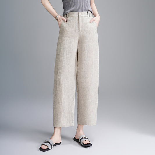 High-waisted Figure-flattering Fashion Casual Pants Cropped Trousers