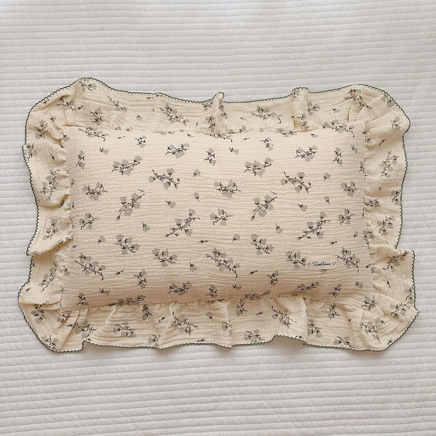 Korean-style Floral Cotton Gauze Pillowcase