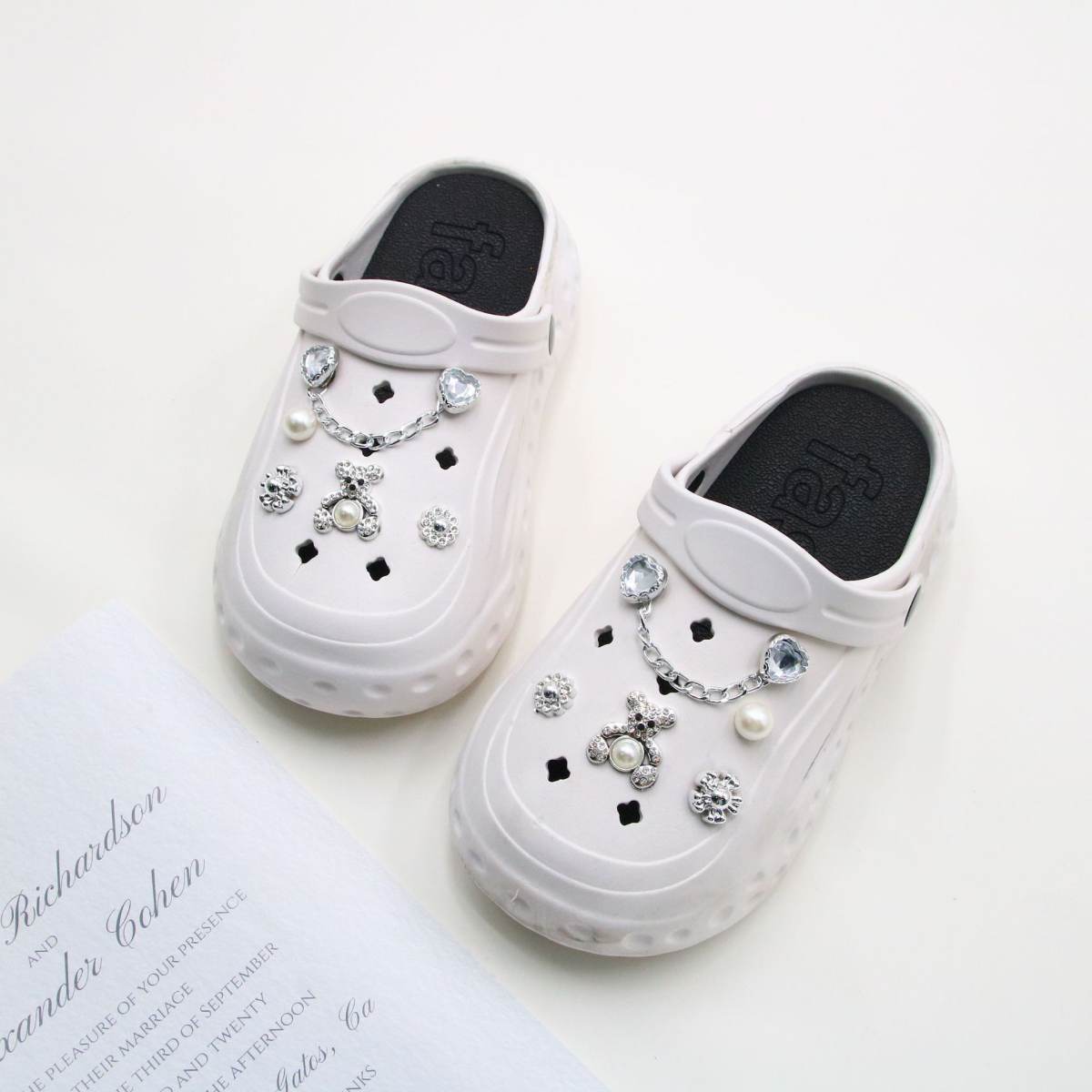 Silver Bear Shoe Buckle Beach Shoes Hole Shoes Decoration Accessories Suit