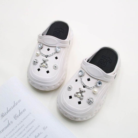 Silver Bear Shoe Buckle Beach Shoes Hole Shoes Decoration Accessories Suit