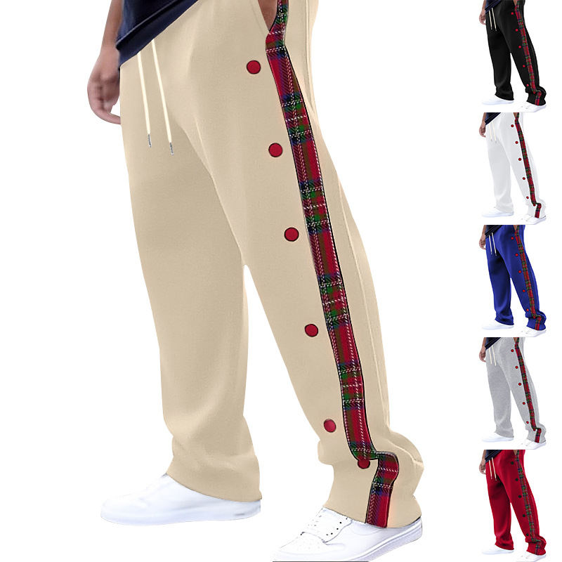 Mens Button-fly Casual Pants Straight-leg Outdoor Trousers For Men