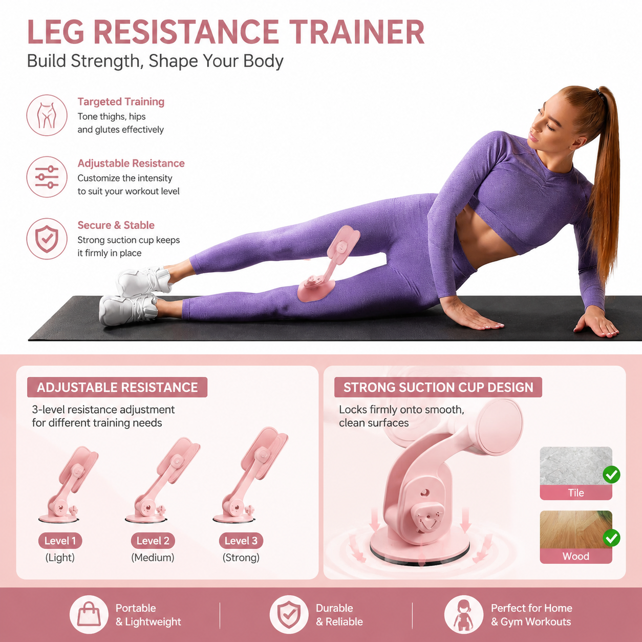 Thigh Stretch Inner Thigh Toner & Leg Exerciser For Women Men Home Workout Portable Fitness Equipment For Core Lower Body Strength Training