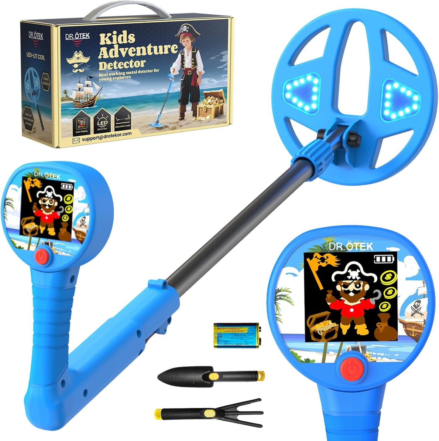 Innovative Colorful LCD Metal Detector For Kids 6.7-inch LED-Illuminated Coil, Lightweight & Adjustable, Safe Rubber Grip The Ideal Gift For Boys And Girls
