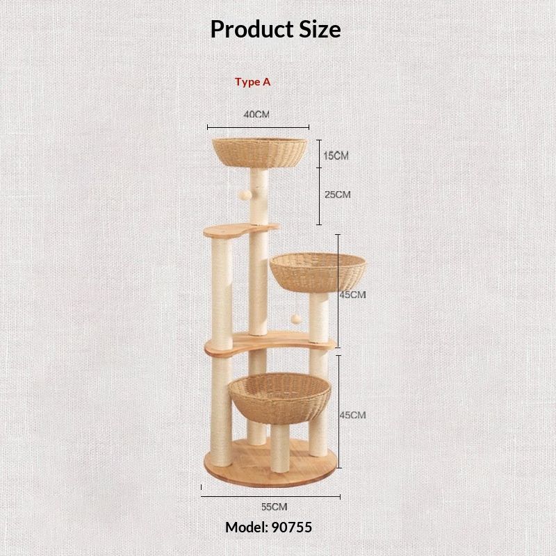 Multi-level Cat House And Cat Tree Combo With Toys